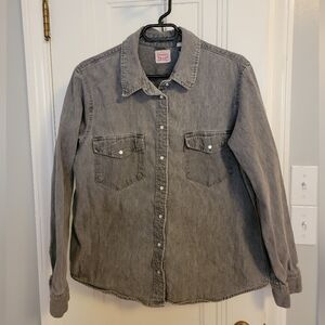 Levi's Washed Gray Button-Up Shirt Large
